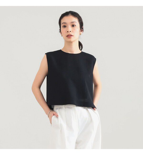 Demi-Luxe BEAMS 「AK+1 / クロップド ブラウス」|シャツ・ブラウス|DARK.NAVY