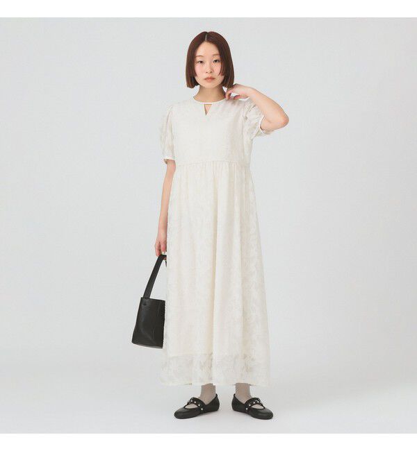 Ray BEAMS 「ジャガード パフスリーブ ワンピース」|ワンピース|