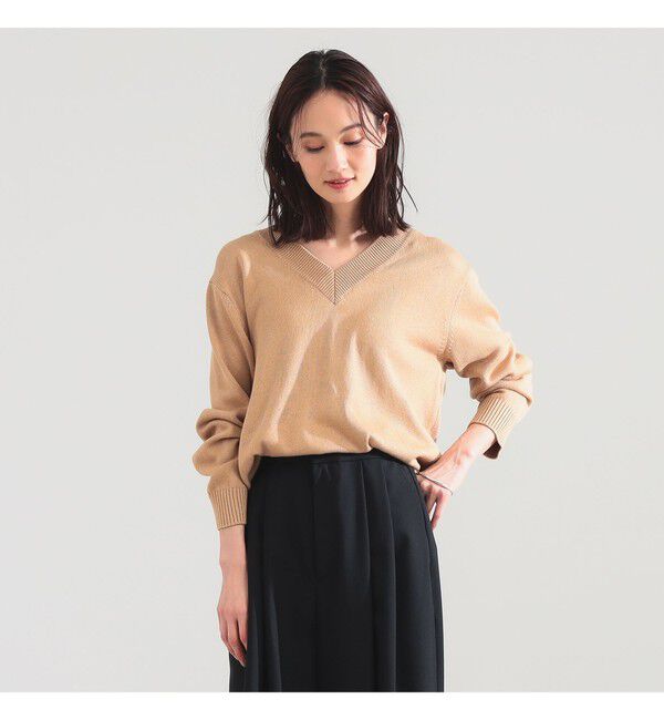 Demi-Luxe BEAMS 「コットンシルク Vネック プルオーバー」|ニット・セーター|