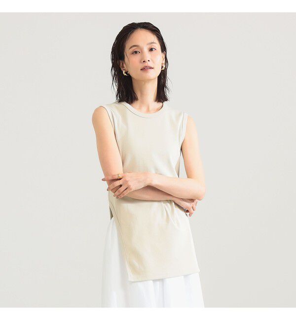 Demi-Luxe BEAMS 「スリット ノースリーブ チュニック」|Tシャツ・カットソー|