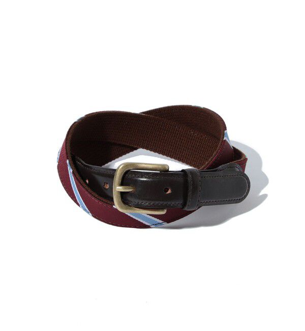 BEAMS PLUS「BEAMS PLUS / Leather Tab Ribbon Belt」|ベルト|BURGUNDY