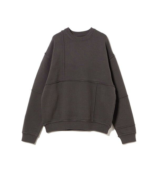 BEAMS「5ゲージ パネル クルーネック ニット」|ニット・セーター|