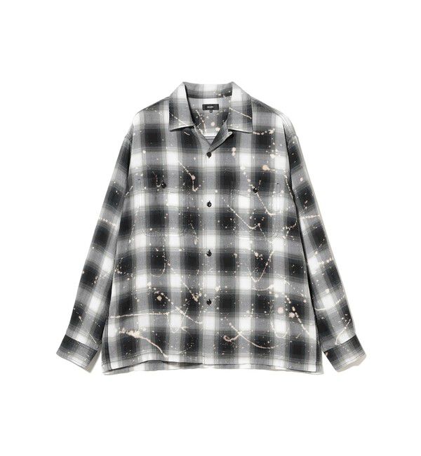 BEAMS「ブリーチ オンブレチェック オープンカラーシャツ【リラックスフィット】」|シャツ・ブラウス|