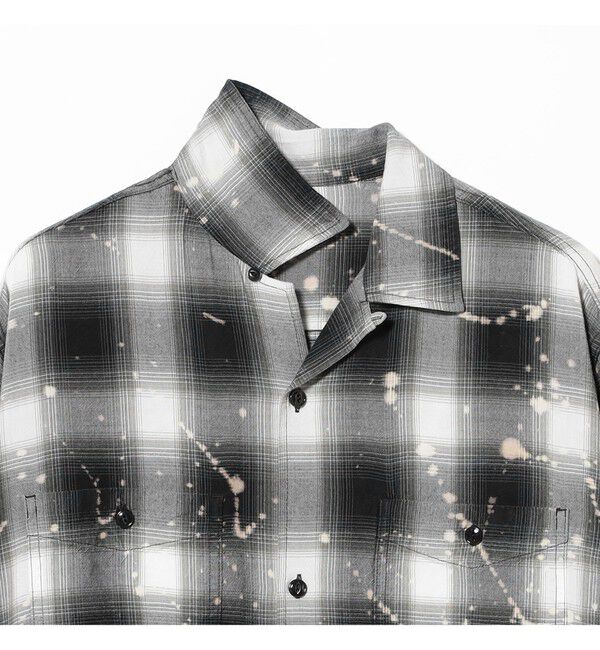 BEAMS「ブリーチ オンブレチェック オープンカラーシャツ【リラックスフィット】」|シャツ・ブラウス|
