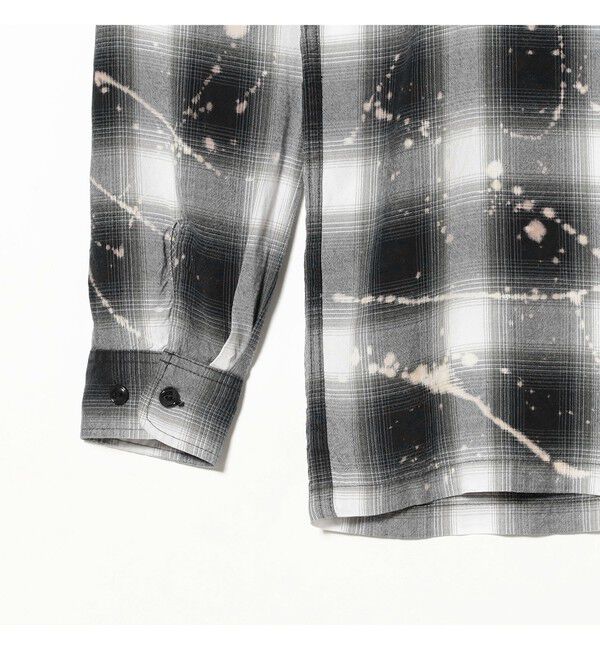 BEAMS「ブリーチ オンブレチェック オープンカラーシャツ【リラックスフィット】」|シャツ・ブラウス|