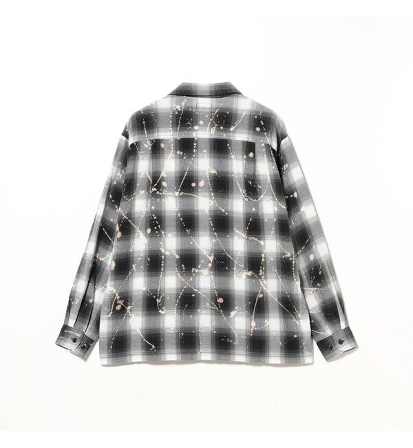 BEAMS「ブリーチ オンブレチェック オープンカラーシャツ【リラックスフィット】」|シャツ・ブラウス|