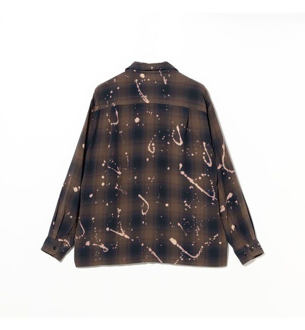 BEAMS「ブリーチ オンブレチェック オープンカラーシャツ【リラックスフィット】」|シャツ・ブラウス|