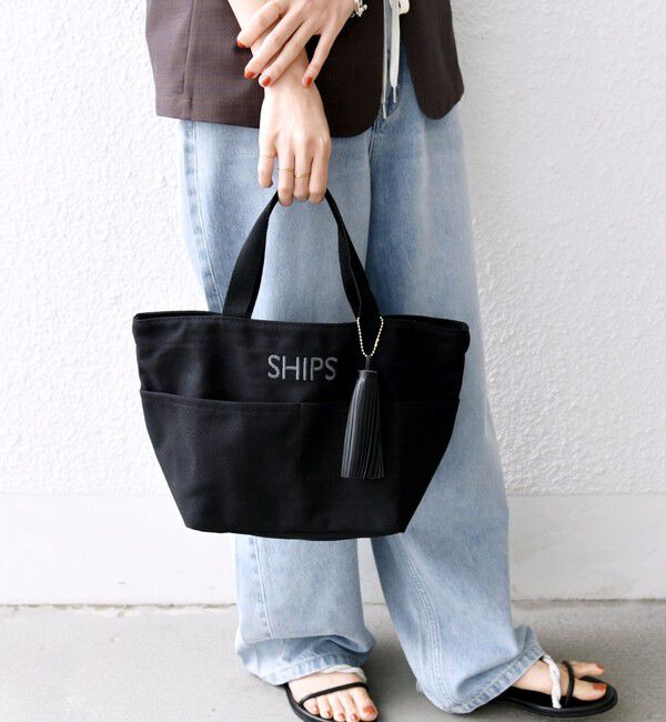 SHIPS for women「タッセル ポケット トートバッグ 」|トートバッグ|ブラック