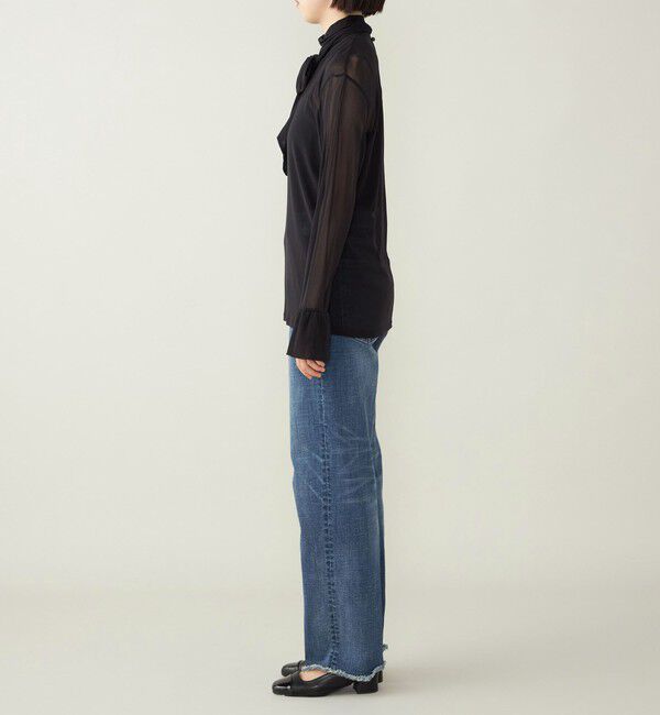 quaranciel「quaranciel:〈洗濯機可能〉チュール シアー ボウタイ プルオーバー」|Tシャツ・カットソー|