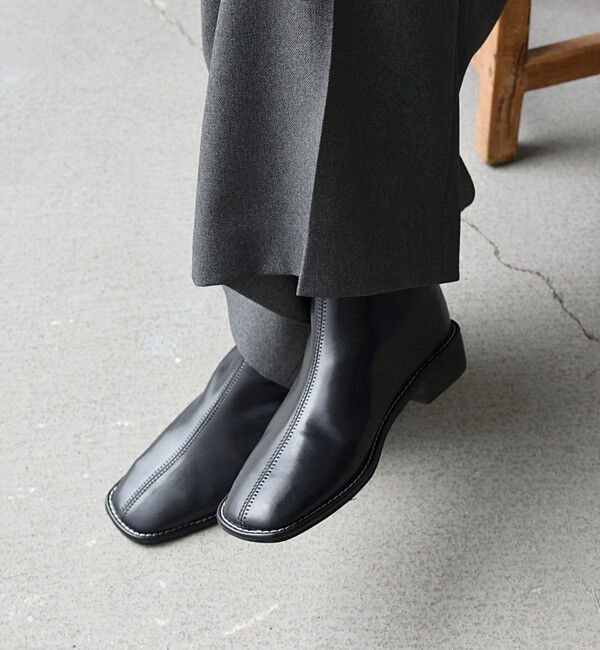 SHIPS any「【SHIPS any別注】eblouna: スクエア フィット ショートブーツ」|ショートブーツ|