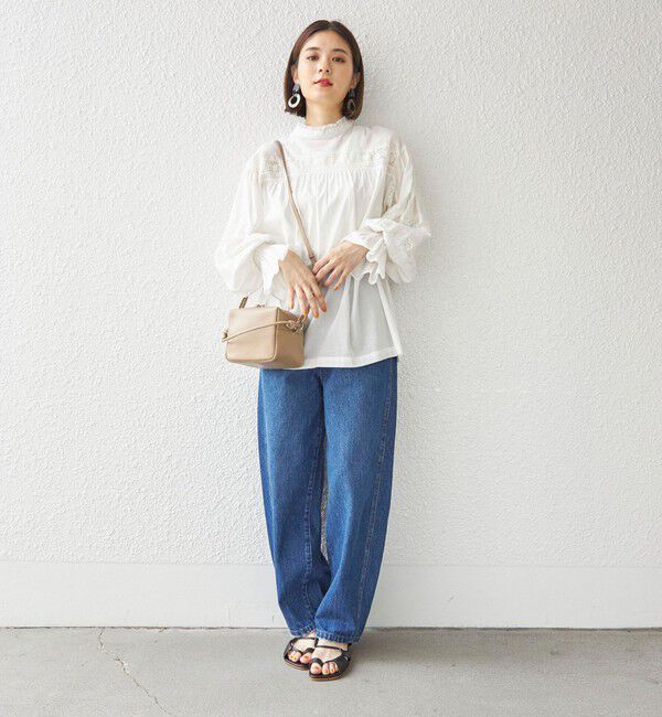 SHIPS for women「〈手洗い可能〉綿 ピコレース デザイン ブラウス ◇」|シャツ・ブラウス|