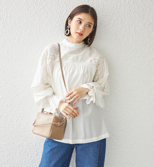 SHIPS for women「〈手洗い可能〉綿 ピコレース デザイン ブラウス ◇」|シャツ・ブラウス|