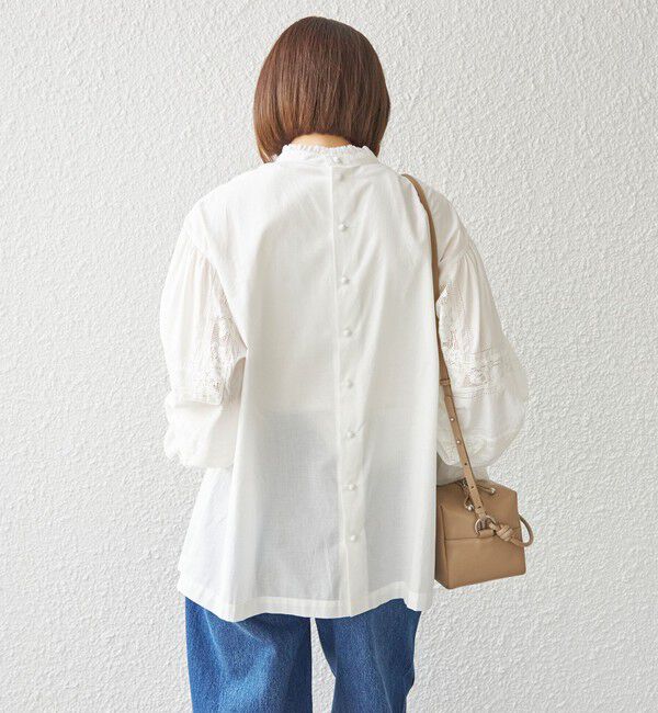 SHIPS for women「〈手洗い可能〉綿 ピコレース デザイン ブラウス ◇」|シャツ・ブラウス|