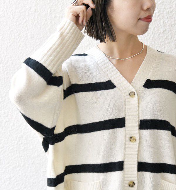 SHIPS any「SHIPS any: AQUA カシミヤ ミックス Vネック ニット カーディガン」|カーディガン|