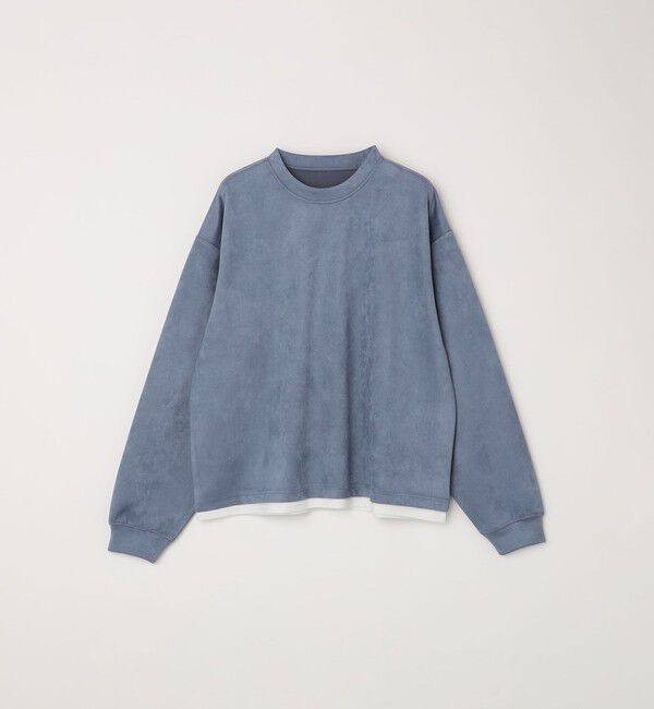 SHIPS any「SHIPS any: 〈洗濯機可能〉フェイクスエード (ポリエステル) / レイヤード クルーネック プルオーバー◇」|スウェット・ジャージ|