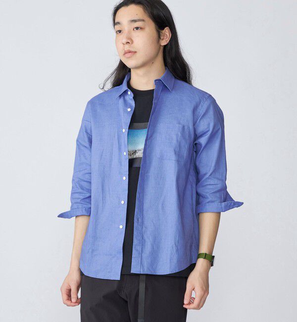 SHIPS「SHIPS: SOLOTEX(R) サフィラン リネン 7分袖 シャツ」|シャツ・ブラウス|