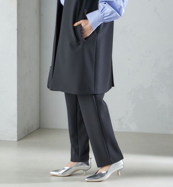 SHIPS for women「little black: パールモチーフ ウェーブ カット パンプス」|パンプス|