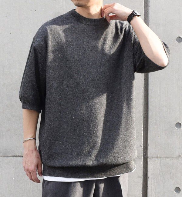 SHIPS any「SHIPS any: 〈手洗い可能〉リネンミックス サマーニット リラックス シアー Tシャツ◇」|Tシャツ・カットソー|