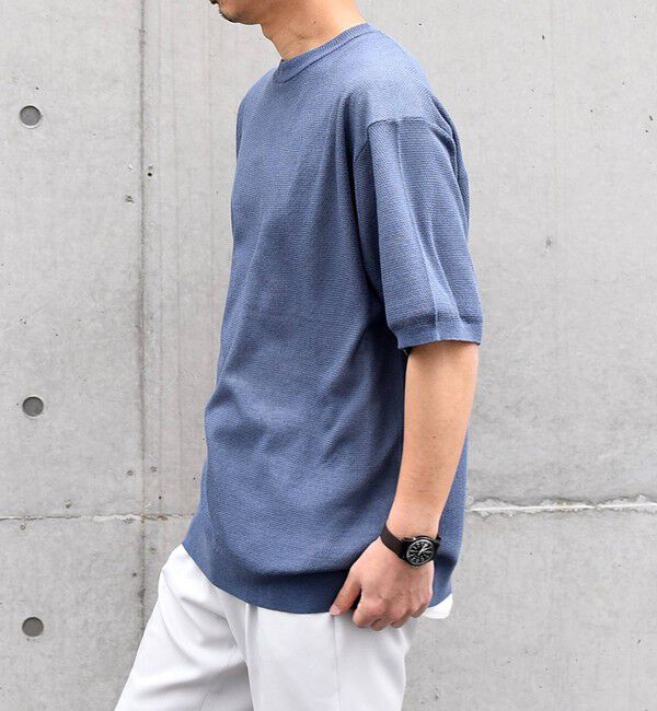 SHIPS any「SHIPS any: 〈手洗い可能〉リネンミックス サマーニット リラックス シアー Tシャツ◇」|Tシャツ・カットソー|