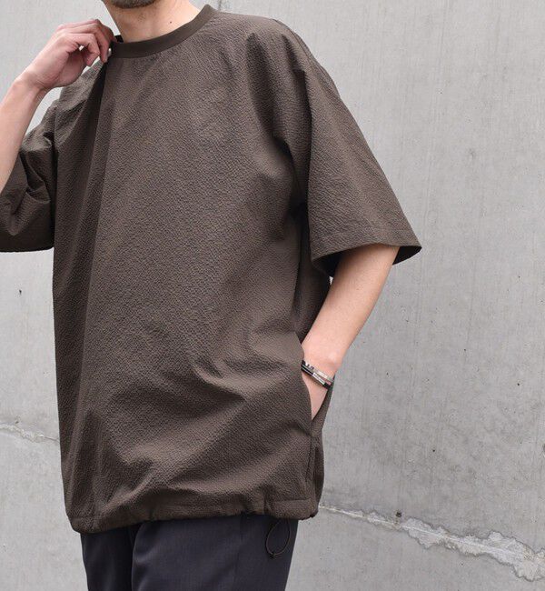 SHIPS any「SHIPS any: 〈撥水・軽量〉SOLOTEX(R) シアサッカー スピンドル Tシャツ◆」|Tシャツ・カットソー|カーキ