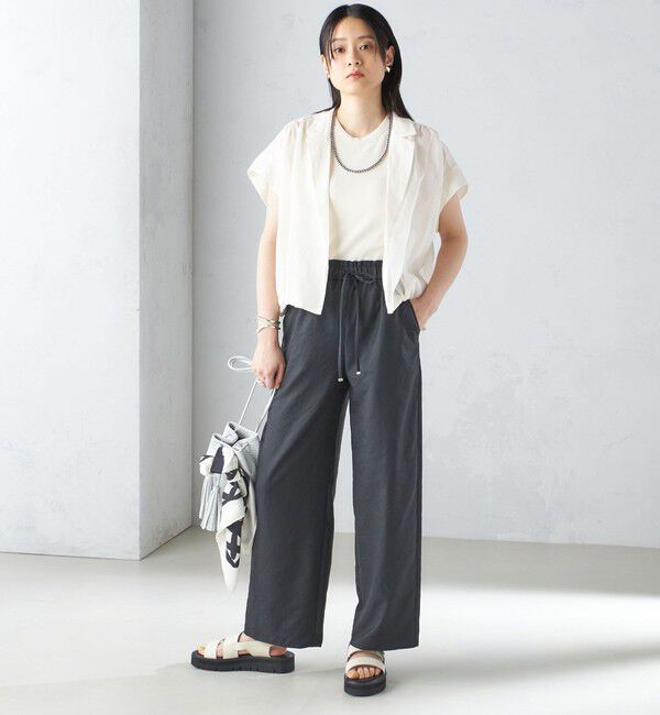 SHIPS for women「《一部追加予約》〈吸水速乾 / 防しわ / 接触冷感 / 手洗い可能〉ツイル ドロスト パンツ」|その他|