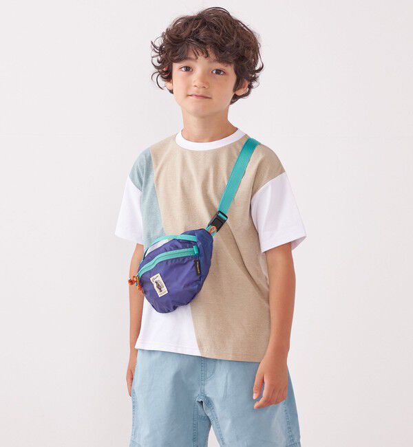 SHIPS any「SHIPS any: パッチワーク デザイン Tシャツ<KIDS>◇」|Tシャツ・カットソー|ベージュ