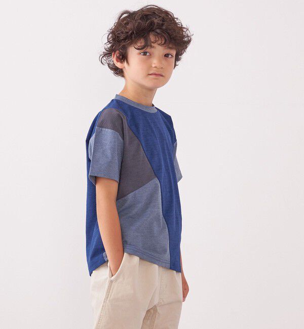 SHIPS any「SHIPS any: パッチワーク デザイン Tシャツ<KIDS>◇」|Tシャツ・カットソー|