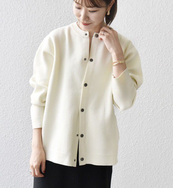 SHIPS any「SHIPS any: 〈手洗い可能〉ミラノリブ クルーネック カーディガン 26SS◇」|カーディガン|オフホワイト