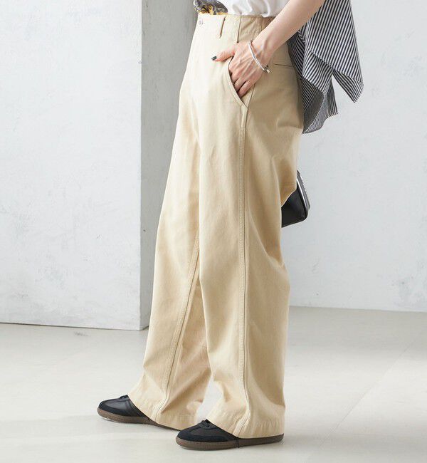 SHIPS for women「【SHIPS別注】Odub:〈洗濯機可能〉ワイド チノ パンツ」|チノ|