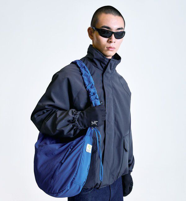 SHIPS「City Ambient Products: クランプル ムーン ギャザーショルダー バッグ」|ショルダー・メッセンジャー|ブルー