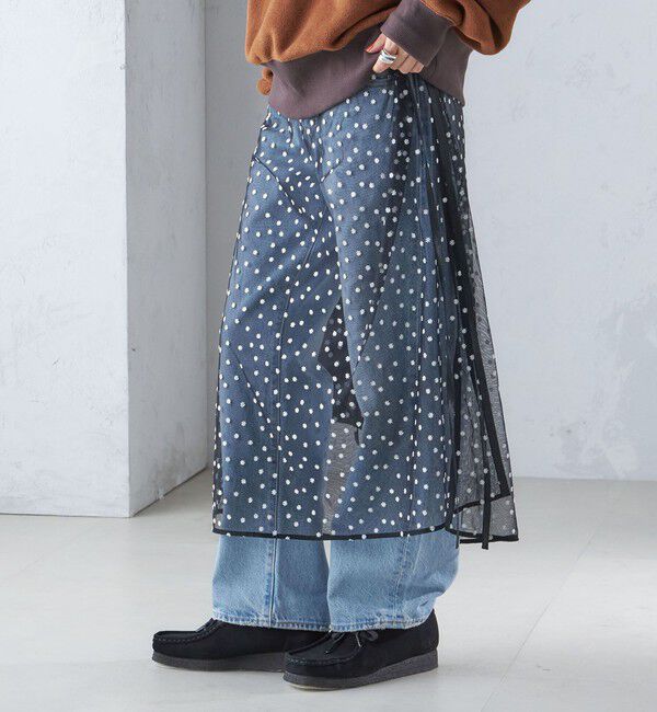 SHIPS for women「〈手洗い可能〉チュール フラワー 巻き スカート」|スカート|