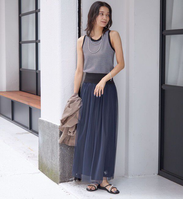 SHIPS for women「〈手洗い可能〉リバーシブル チュール カッセン スカート」|スカート|