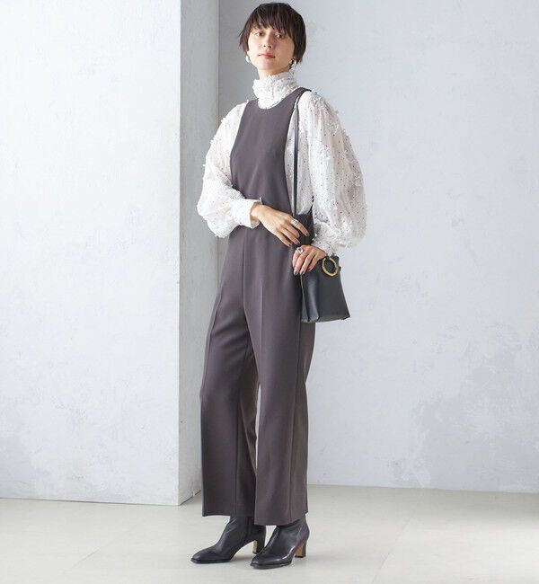 SHIPS for women「〈手洗い可能〉ストレッチ サロペット」|オールインワン|