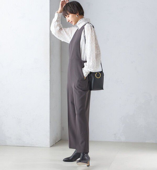 SHIPS for women「〈手洗い可能〉ストレッチ サロペット」|オールインワン|