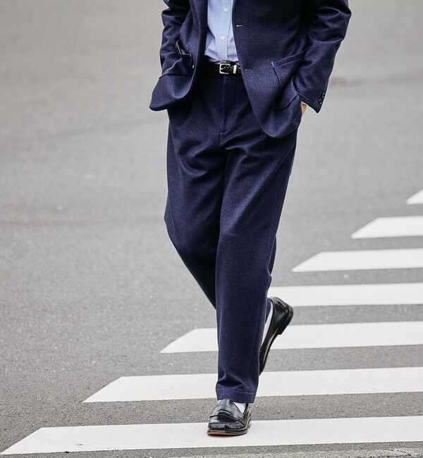 SHIPS「SHIPS: 〈セットアップ対応〉ダウンファブリック イージー パンツ」|チノ|ネイビー