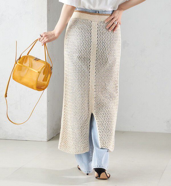 SHIPS for women「LOGAN KNITTING MILLS:〈手洗い可能〉クロシェ スカート」|スカート|