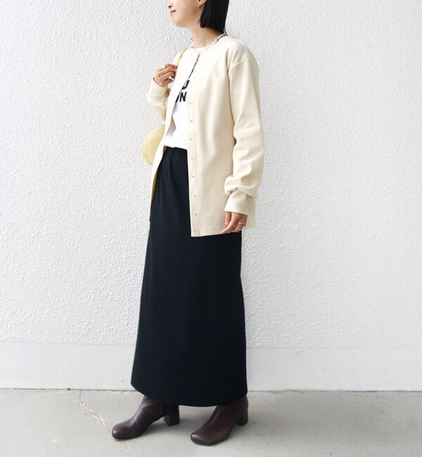 SHIPS for women「【WEB限定】〈手洗い可能〉ベア テレコ ミドル カーディガン」|カーディガン|