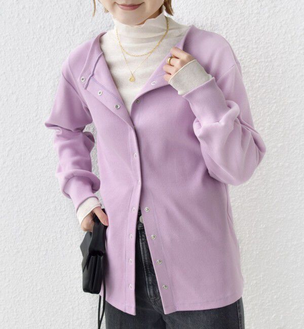 SHIPS for women「【WEB限定】〈手洗い可能〉ベア テレコ ミドル カーディガン」|カーディガン|