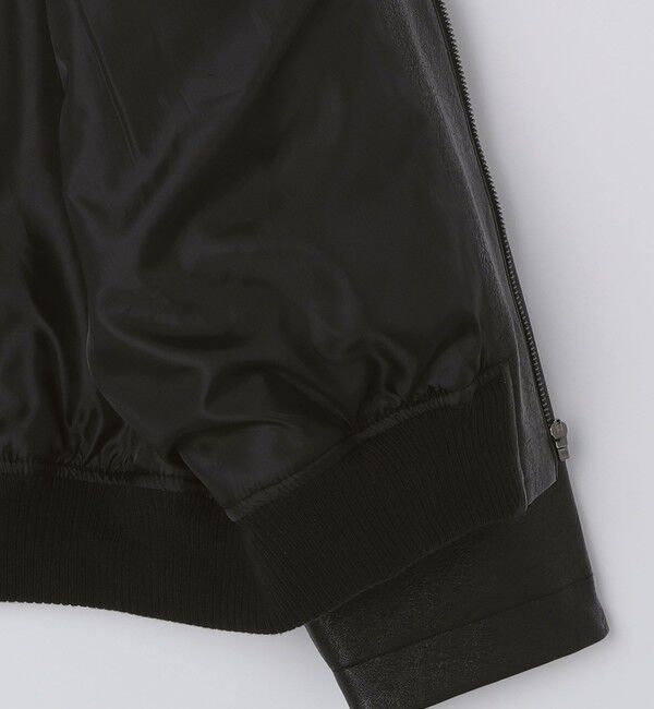 SHIPS「City Ambient Products: 合成皮革 ショート ジップ ブルゾン」|ブルゾン・スタジャン|