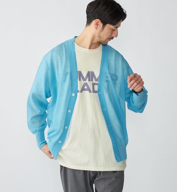 SHIPS「BENCH MARKING SHIRT: シアー ニット Vカーディガン」|カーディガン|