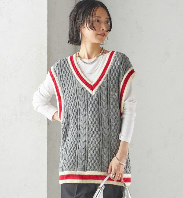 SHIPS for women「【SHIPS別注】LOGAN KNITTING MILLS: チルデン Vネック ベスト」|ベスト・ジレ|