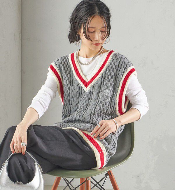 SHIPS for women「【SHIPS別注】LOGAN KNITTING MILLS: チルデン Vネック ベスト」|ベスト・ジレ|