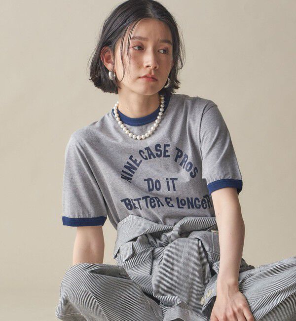 SHIPS for women「SHIPS NINE CASE:〈洗濯機可能〉プリント リンガー TEE」|Tシャツ・カットソー|