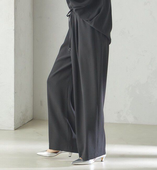 SHIPS for women「〈接触冷感 / 手洗い可能〉アセテート混 バック サテン ワイド パンツ」|その他|