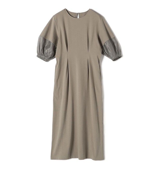 SHIPS for women「〈手洗い可能〉シアー スリーブ 切替 ジャージー ワンピース」|ワンピース|