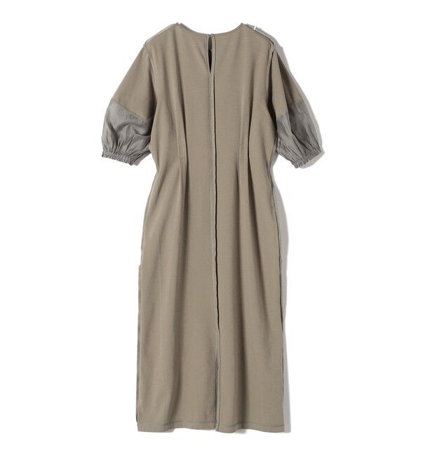 SHIPS for women「〈手洗い可能〉シアー スリーブ 切替 ジャージー ワンピース」|ワンピース|