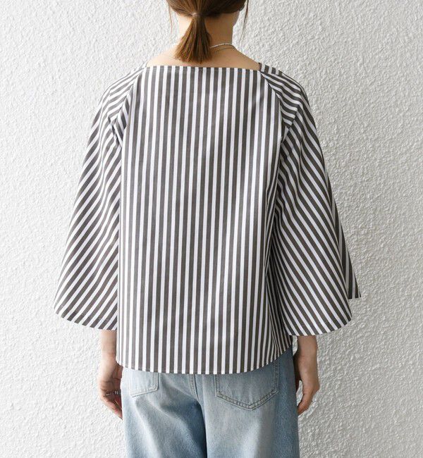 SHIPS any「SHIPS any:〈洗濯機可能〉REPREVE ボートネック フレアスリーブ ブラウス」|シャツ・ブラウス|