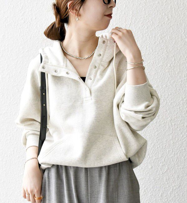 SHIPS any「SHIPS any:〈洗濯機可能〉USAコットン 裏起毛 フーディー ルーズ プルオーバー」|パーカー|