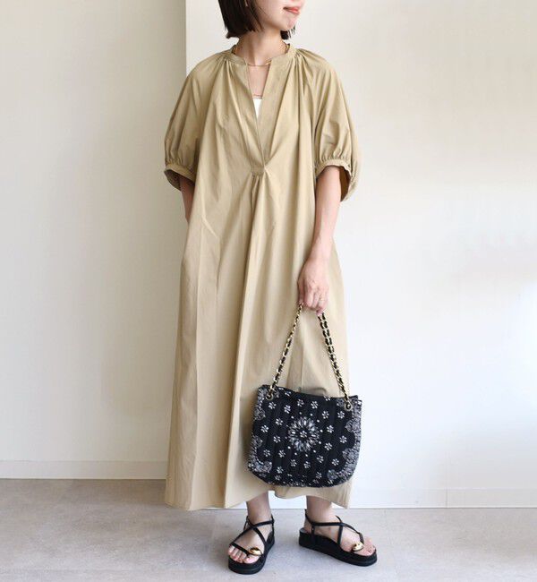 SHIPS for women「〈手洗い可能〉RENU ソフト タイプライター ギャザー ワンピース」|ワンピース|