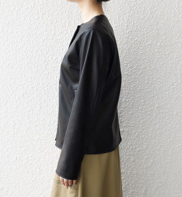 SHIPS any「SHIPS any: コンパクト ドット スナップ カーディガン ジャケット」|ノーカラージャケット|